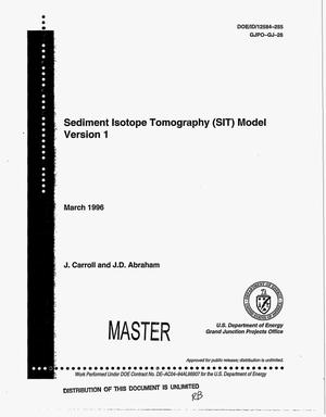 Sediment isotope tomography (SIT) model version 1