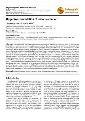Cognitive computation of jealous emotion