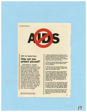 [Clipping: AIDS: Our deadly enemy]