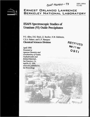 EXAFS spectroscopic studies of uranium(VI) oxide precipitates