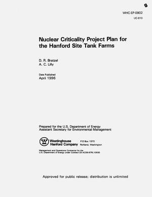 Nuclear criticality project plan for the Hanford Site tank farms