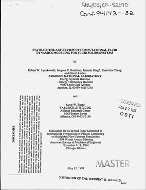 State-of-the-art review of computational fluid dynamics modeling for fluid-solids systems