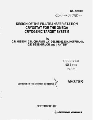 Design of the fill/transfer station cryostat for the OMEGA cryogenic target system