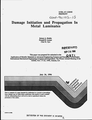 Damage Initiation and Propagation in Metal Laminates