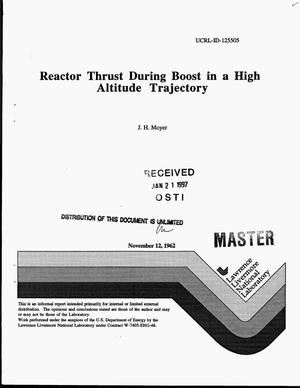 Reactor thrust during boost in a high altitude trajectory