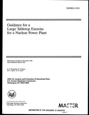Guidance for a large tabletop exercise for a nuclear power plant