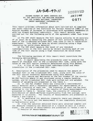 Second report of work carried out by the Institute for Nuclear Research for Los Alamos National Laboratory under Agreement 2493N0005-35
