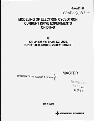 Modeling of electron cyclotron current drive experiments on DIII-D