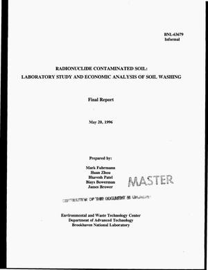 Radionuclide contaminated soil: Laboratory study and economic analysis of soil washing. Final report