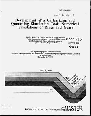 Development of a carburizing and quenching simulation tool: Numerical simulations of rings and gears