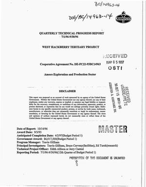 West Hackberry Tertiary Project. Quarterly technical progress report, July 1--September 30, 1996