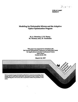 Modeling for deformable mirrors and the adaptive optics optimization program