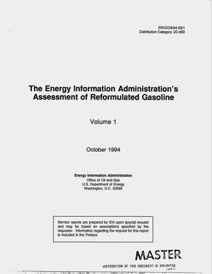 The Energy Information Administration`s assessment of reformulated gasoline. Volume 1