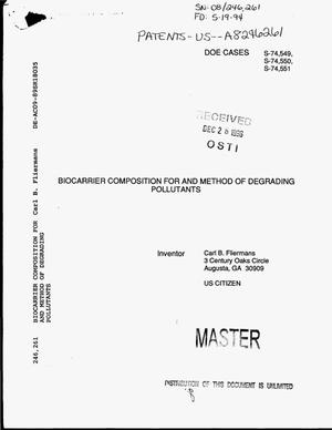 Biocarrier Composition for and Method of Degrading Pollutants