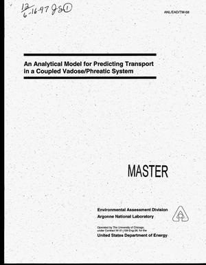 An analytical model for predicting transport in a coupled vadose/phreatic system