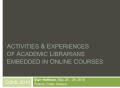 Thumbnail image of item number 1 in: 'Activities and Experiences of Academic Librarians Embedded in Online Courses'.