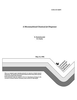 Micromachined chemical jet dispenser