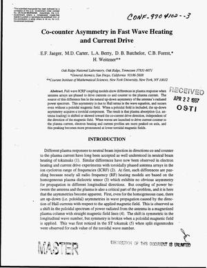 Co-counter asymmetry in fast wave heating and current drive