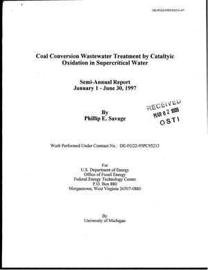 Coal Conversion Wastewater Treatment by Catalytic Oxidation in Supercritical Water