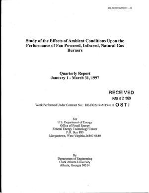 Study of the Effects of Ambient Conditions Upon the Performance of Fan Powered, Infrared, Natural Gas Burners
