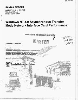 Windows NT 4.0 Asynchronous Transfer Mode network interface card performance