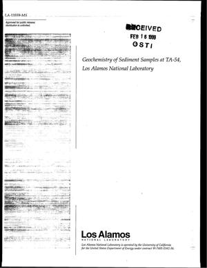 Geochemistry of Sediment Samples at TA-54, Los Alamos National Laboratory