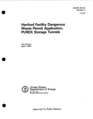 Hanford facility dangerous waste permit application, PUREX storage tunnels