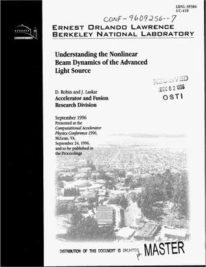 Understanding the nonlinear beam dynamics of the Advanced Light Source