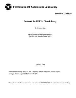 Status of the HEPVis class library