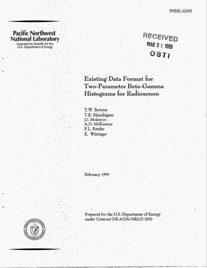 Existing Data Format for Two-Parameter Beta-Gamma Histograms for Radioxenon