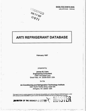 ARTI refrigerant database