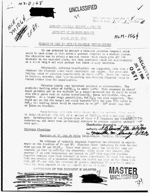 Monsanto Chemical Company, Unit 3 abstracts of progress reports, August 16--31, 1945: Summary of work to date on volatile neutron source
