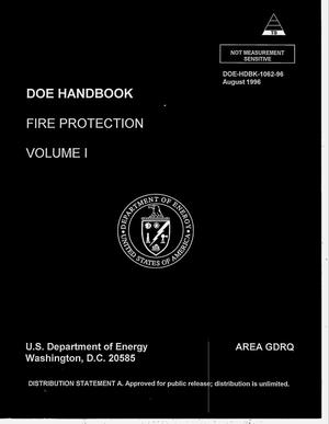 DOE Fire Protection Handbook, Volume I