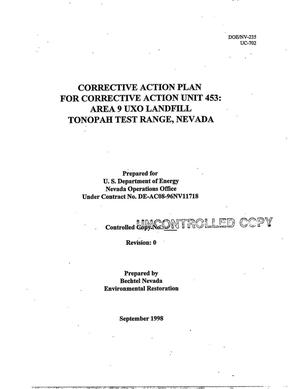 Corrective Action Plan for Corrective Action Unit 453: Area 9 UXO Landfill, Tonopah Test Range, Nevada