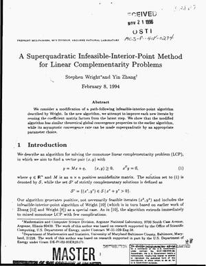 A superquadratic infeasible-interior-point method for linear complementarity problems