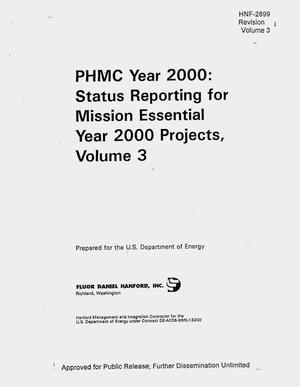 PHMC Year 2000: Status reporting for mission essential Year 2000 projects. Volume 3