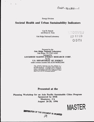 Societal health and urban sustainability indicators