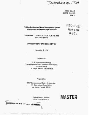 Thermal loading study for FY 1996. Volume 1