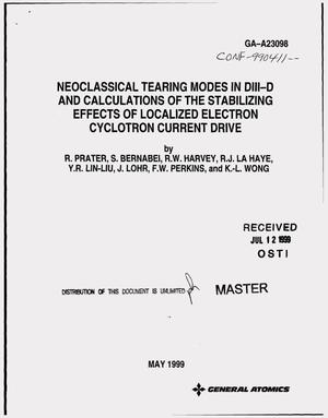 Neoclassical tearing modes in DIII-D and calculations of the stabilizing effects of localized electron cyclotron current drive