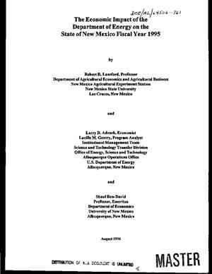 The Economic Impact of the Department of Energy on the State of New Mexico Fiscal Year 1995