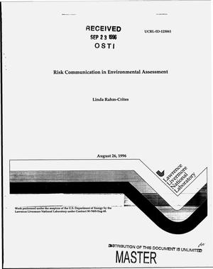 Risk communication in environmental assessment