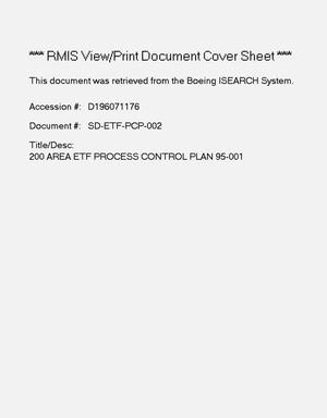 Primary view of object titled '200 Area effluent treatment facility process control plan 95-001'.