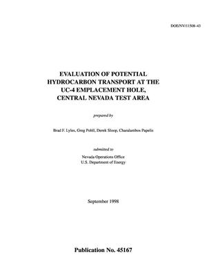 Evaluation of Potential Hydrocarbon Transport at the UC-4 Emplacement Hole, Central Nevada Test Area