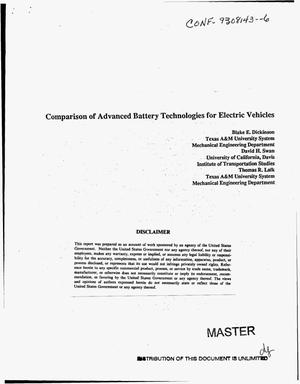 Comparison of advanced battery technologies for electric vehicles