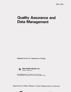 Quality assurance and data management