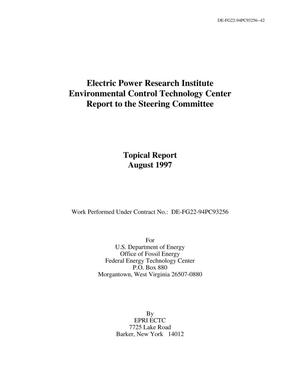Electric power research institute environmental control technology center report to the steering committee