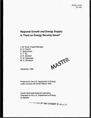 Regional growth and energy supply: Is there an energy security issue?