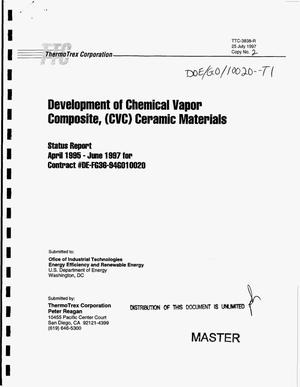 Development of chemical vapor composite (CVC) ceramic materials. Status report, April 1995--June 1997