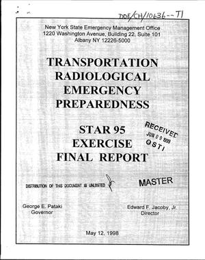Transportation radiological emergency preparedness: STAR 95 Exercise final report