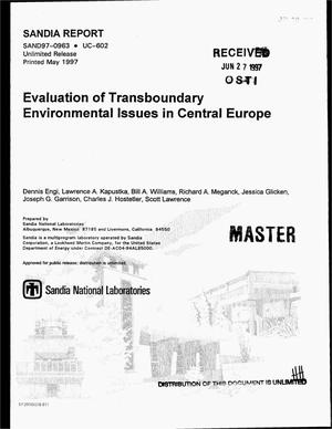 Evaluation of transboundary environmental issues in Central Europe